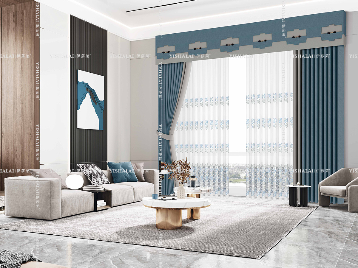 时尚黄瓜AV网站客厅窗帘效果图